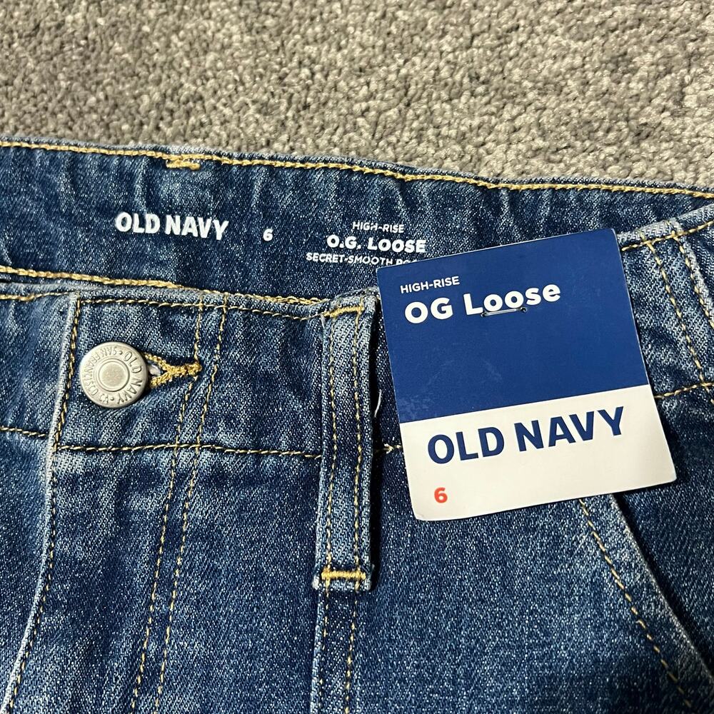 Old Navy High Rise OG Loose Jeans Womens Size 6 Relaxed New - Picture 3 of 9